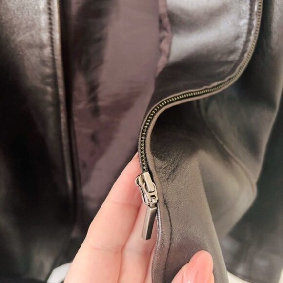 Lafayette 148 Brown Lambskin Leather Jacket - Picture 6 of 10